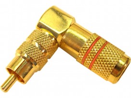 Connettore rca professionale dorata a pipa con corpo in metallo mod: J4MDP